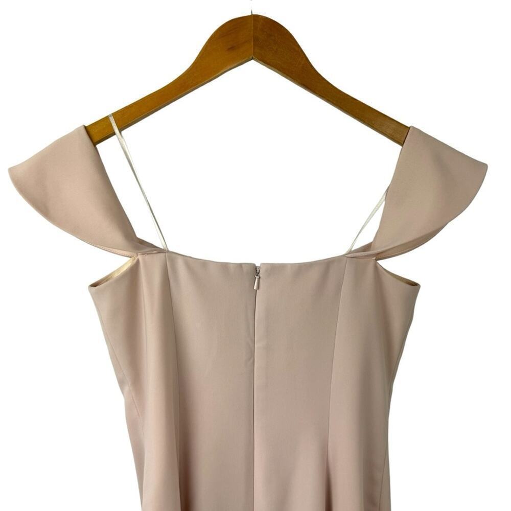 Jay Godfrey Downie Gown Midi Dress Nude Pink Off Shoulder Stretch Size 2 - Picture 13 of 16